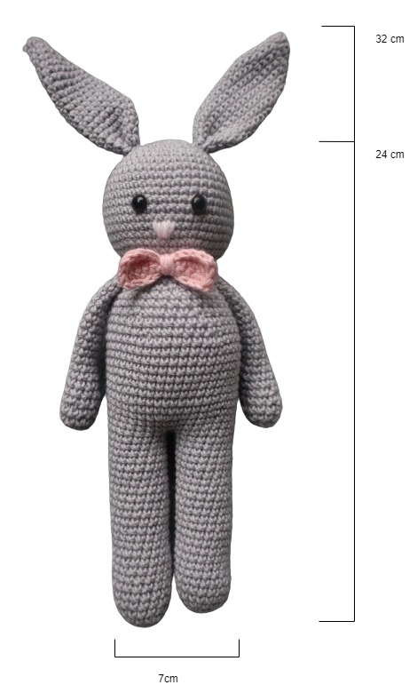 Amigurumi lapin au crochet dimensions